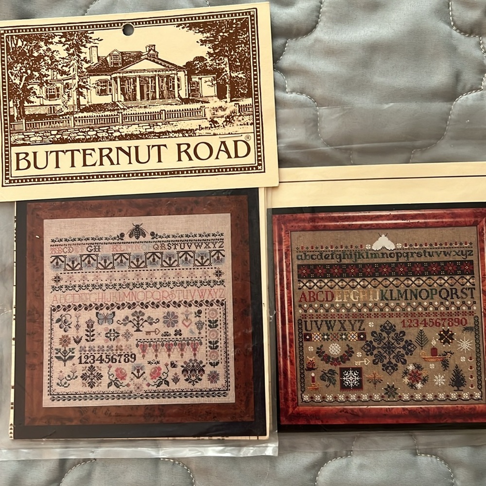 Bundle of 2 Count Cross Stitch Patterns - Winter & Summer Samplers